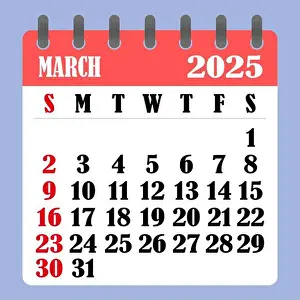 Gray Prints: Letter calendar for March 2025