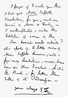 Authors Prints: Letter from Edward Fitzgerald. Signed handwritten manuscript