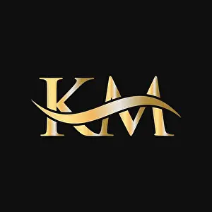 Corporate Identity Prints: Letter KM Logo Sign Design Template
