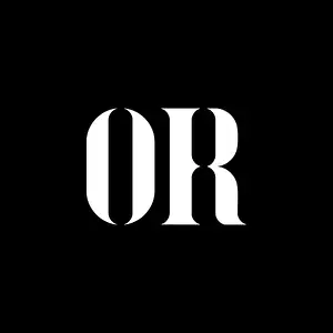 Outstanding Prints: OR letter logo design. Initial letter OR uppercase monogram logo white color
