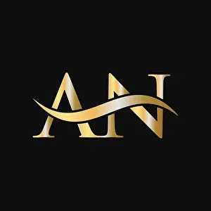 Corporate Identity Prints: Letter AN Logo Sign Design Template