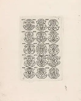 Motifs Prints: Fifteen letter monograms (DES-MFE); Livre Nouveau et utile