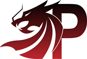 Martial Prints: Letter P logo icon with dragon design vector