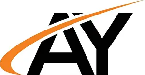 LETTERS AY LOGO DESIGN WITH NEGATIVE SPACE EFFECT FOR ILLUSTRATION USE