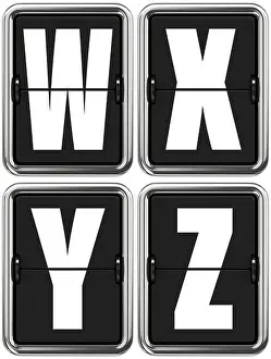 Scoreboard Prints: Letters W X V Z on Mechanical Scoreboard