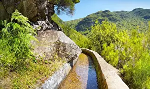 Levada das 25 Fontes, irrigation canal, Rabacal, Madeira Island, Portugal