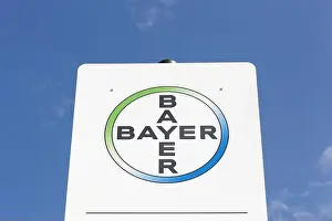 Firm Prints: Leverkusen, Germany - July 22, 2017: Bayer logo on a panel