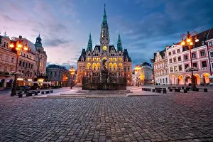 Liberec Prints: Liberec, Czech Republic. Cityscape image of downtown Liberec