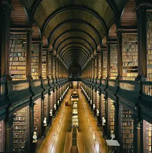 Library at Trinity College, Dublin - The Long Room - a beautiful, famous and historic old library in Ireland