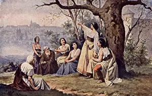 Founding Prints: Libuše Libussa or historically Lubossa Libuse prophesied and founded the city of Prague in the 8th century
