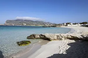 Holliday Prints: Lido Burrone beach in Favignana island in the morning, Sicily, Italy
