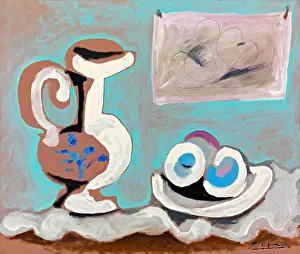 Cubism Prints: Still Life with Jug, 1937 (Painting) by Artist Picasso, Pablo (1881-1973) Spanish