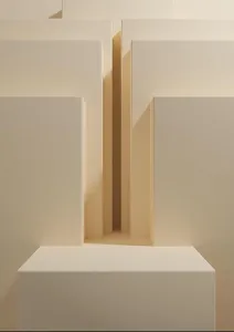 Light beige, pastel orange 3D rendering simple