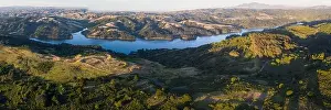 The last light of day illuminates the green, rolling hills just east of San Francisco Bay. This entire region turns green after winter storms