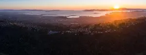 Bay Area Prints: The last light of day illuminates San Francisco Bay and its surrounding cities and hills
