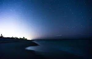 Constellations Prints: Light pollution lights up a star filled night at Hobe Sound Beach