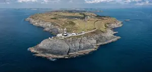 Lighthouse on the Old Head of Kinsale in County Cork of western Ireland