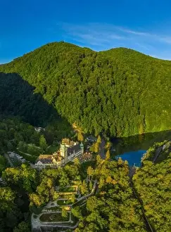 Lillafured, Hungary - Aerial view of the famous Lillafured Castle in the mountains of Bukk near Miskolc on a sunny