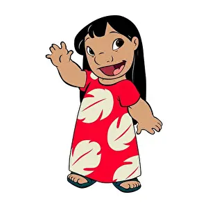 Disney Prints: Lilo Pelekai Cartoon Character. Vector illustration isolated on white background