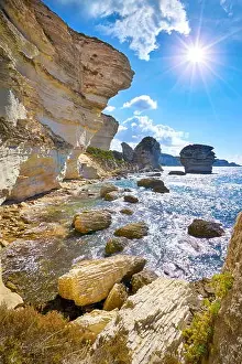 The limestone cliff, Bonifacio, South Coast of Corsica Island, France