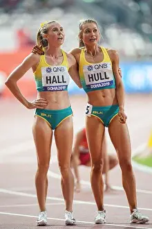 Trackandfield Prints: Linden Hall and Jessica Hull participating in the 1500 meter at the Doha 2019 World Championships in Athletics