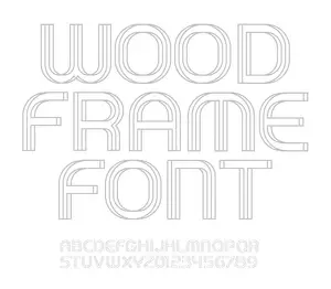 Typeset Prints: Linear frame letters and numbers set