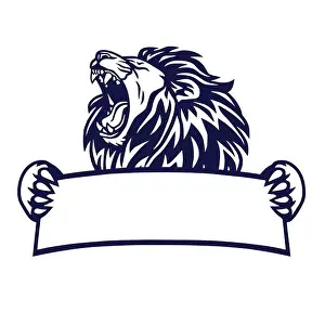 Roar Prints: Lion King Logo Banner Emblem Vector