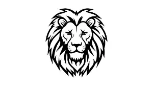 Animal Head Prints: Lion logo vector illustration, emblem design. Lion logo, icon on white background