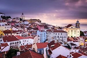 Images Dated 12th October 2014: Lisbon, Portugal skyline at Alfama, the oldest district of the city