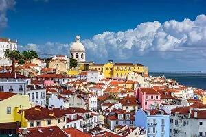 Images Dated 11th October 2014: Lisbon, Portugal skyline at Alfama, the oldest district of the city
