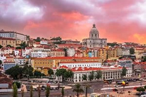 Images Dated 22nd October 2014: Lisbon, Portugal twilight cityscape