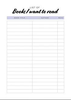 To Do List Prints: List of books I want to read. Printable planner page A4