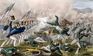 American United Prints: Lithograph entitled: Battle of Churubusco