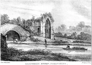 Shropshire Prints: A lithograph of Lillyshal (Lilleshall) Abbey