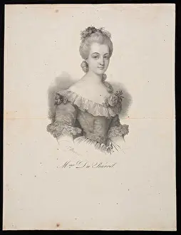 1830 Prints: Lithograph portrait of Madame du Barry by August Kneisel and Caecilie Brand