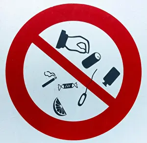 Prohibited Prints: No litter, rubbish sign