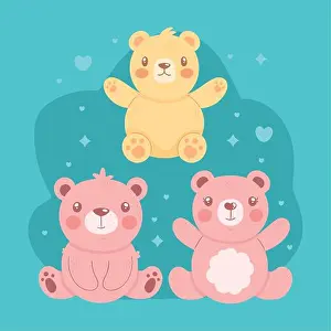 Childish Prints: three little bears cute characters