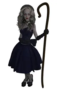 Adolescent Prints: Little bo peep standing holding her staff