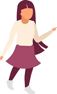 Little girl walking street flat color vector faceless character