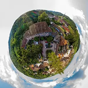 Hires Prints: Little planet spherical view of little village Andlau, Alsace, France