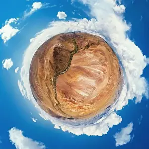 Little planet transformation of spherical panorama 360 degrees of Altai Mars