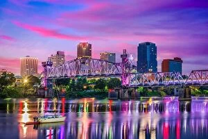 Images Dated 28th August 2017: Little Rock, Arkansas, USA downtown skyline on the Arkansas River