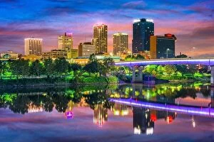 Images Dated 27th August 2017: Little Rock, Arkansas, USA downtown skyline on the Arkansas River