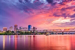 Images Dated 26th August 2017: Little Rock, Arkansas, USA downtown skyline on the Arkansas River