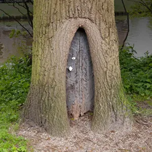 Knob Prints: Little wooden fairy tale door