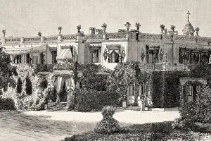 Ancient Book Prints: Livadia Palace in Livadiya. Summer retreat of the last czar of Russia Nicholas II and his family