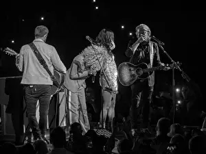 Acoustic Guitar Prints: Live on Stage Little Big Town Band During Country 2 Country Music Festival O2 Arena London England