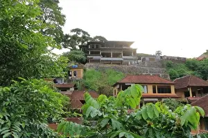 Balinese Prints: living houses in green surrounding at Campuhan Ridge Walk near Ubud, Bali in Indonesia