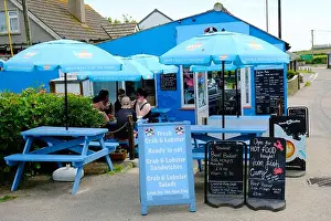 Crab Prints: The Lizard Shellfish shop and cafe, the Lizard Village, Cornwall, UK - John Gollop