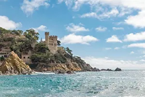 Lloret de Mar Castell Plaja at Sa Caleta beach in costa Brava of Catalonia, Spain